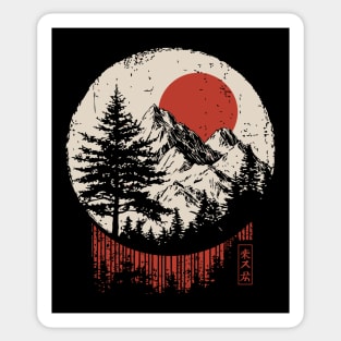 Vintage Colorado Rocky Mountains Japanese Art Style Sticker